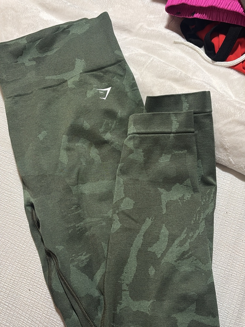 Gymshark Dark Green Camo Leggings
